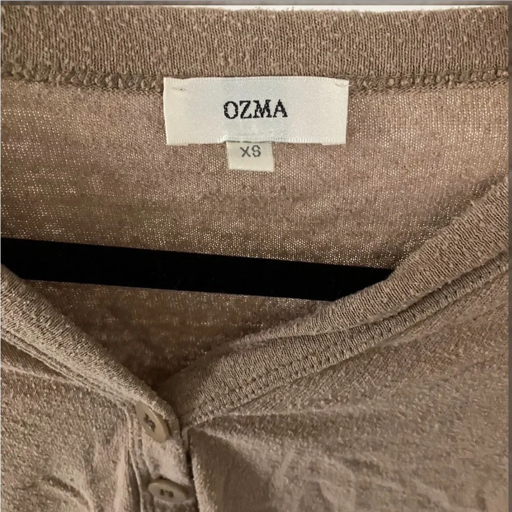 OZMA Tan Button-Up Crop Top - Picture 4 of 13